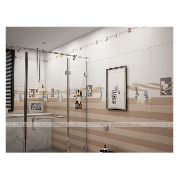 công trình thực tế nhà tắm sử dụng gạch ốp tường hoàn mỹ 30x60 men bóng